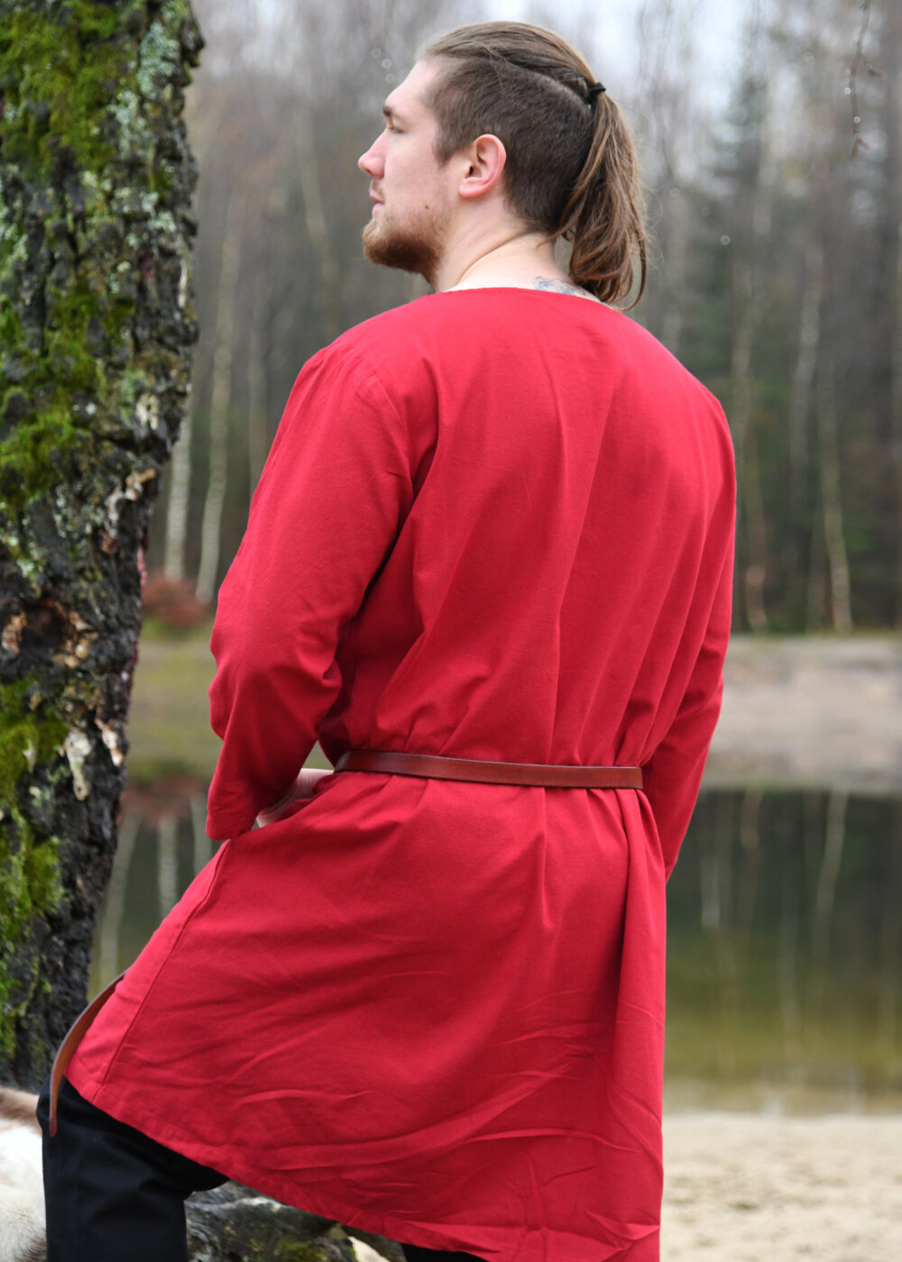 Langarm-Tunika aus Baumwolle, rot – Bild 2