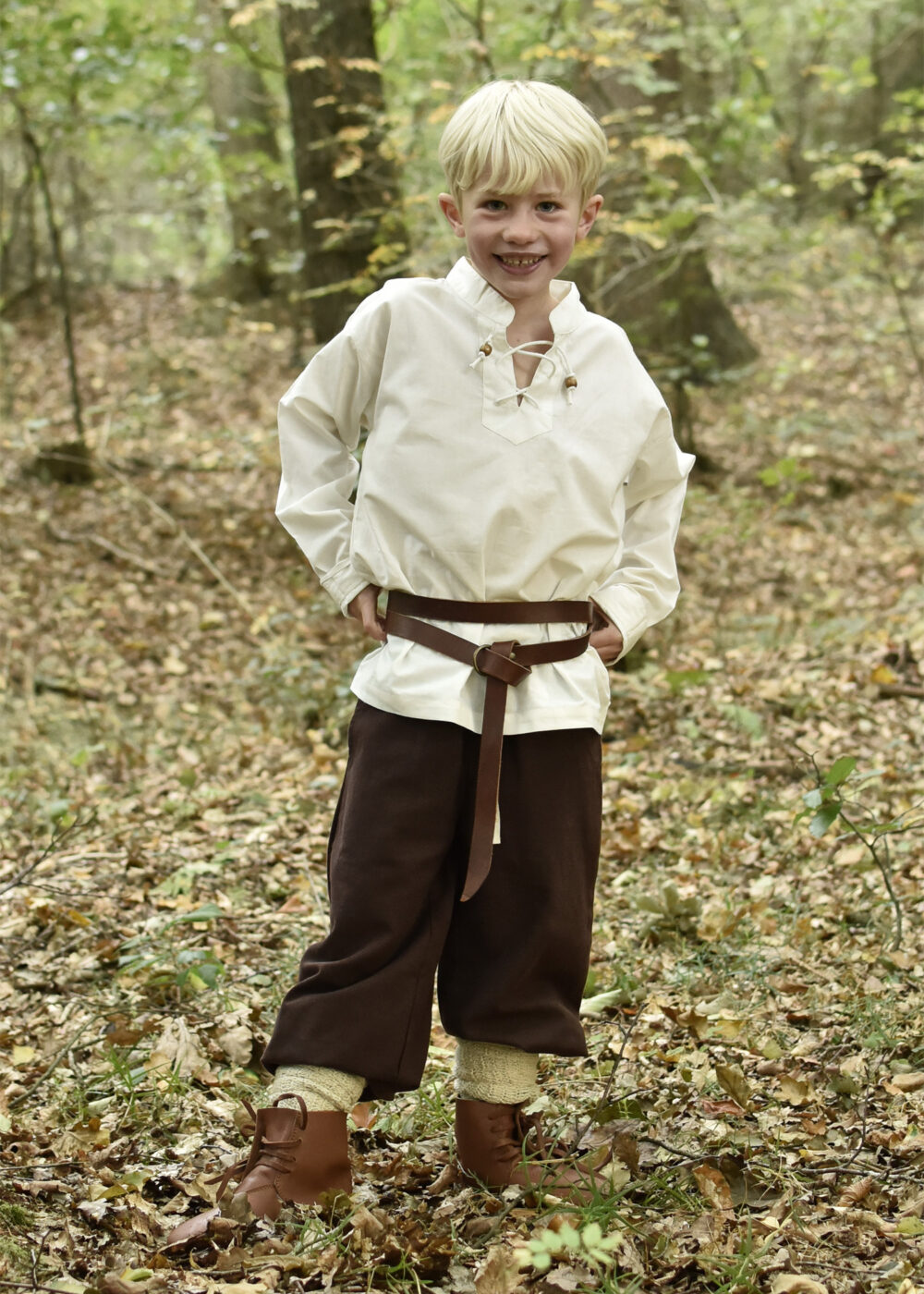 Mittelalterliches Hemd Colin für Kinder, natur