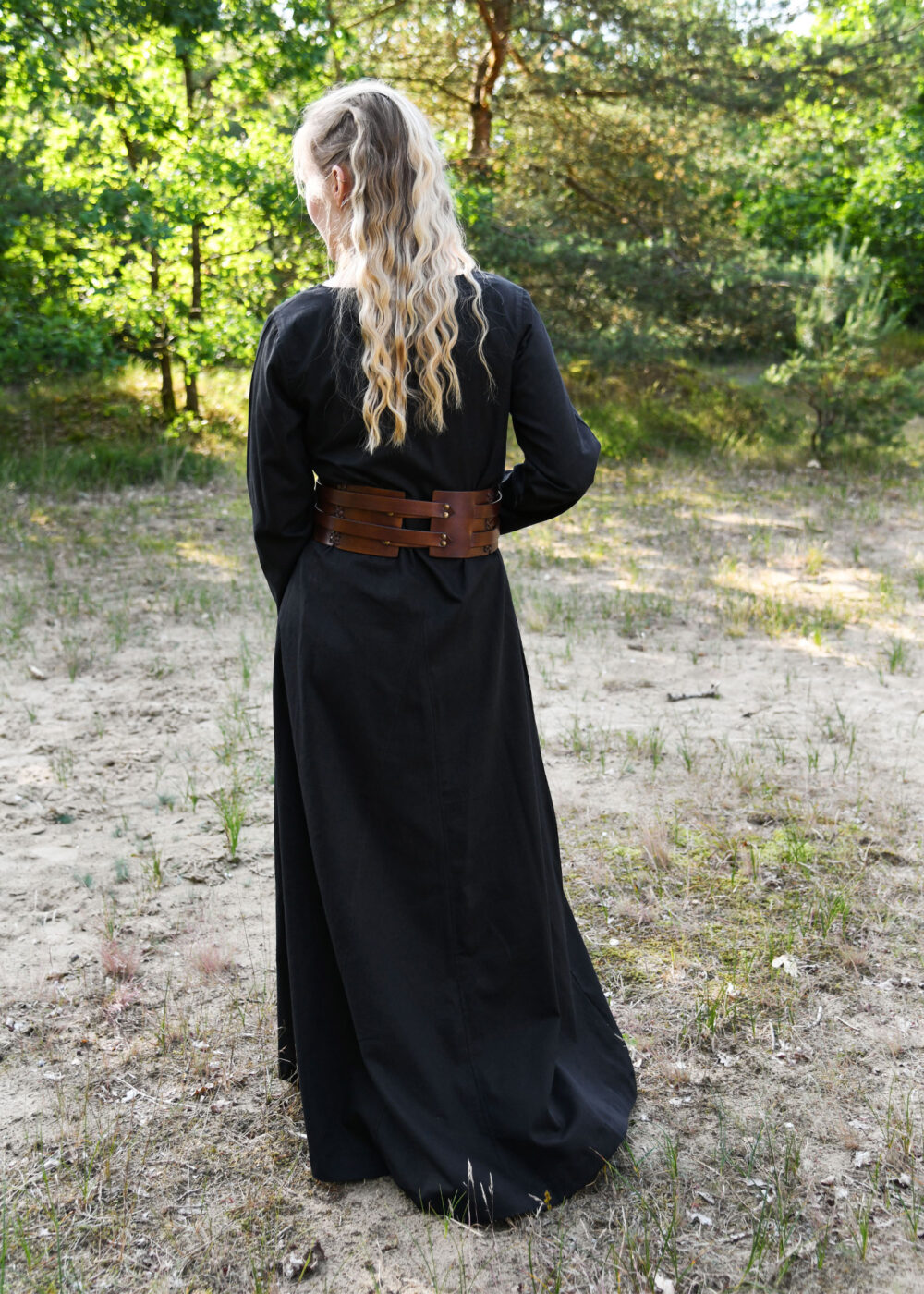 Leichtes Mittelalterkleid Milla, Wikingerkleid, schwarz – Bild 2