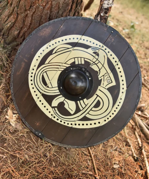 Wikingerschild mit Greiftier-Motiv, handbemalt, 61 cm (24 Zoll)