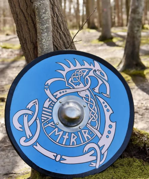 Wikingerschild mit Fenrir-Motiv, handbemalt, 61 cm (24 Zoll)