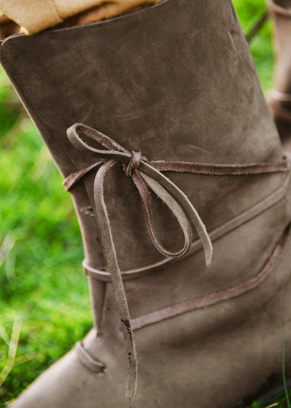 Wikinger Stiefel mit Schnürung, braun – Bild 2