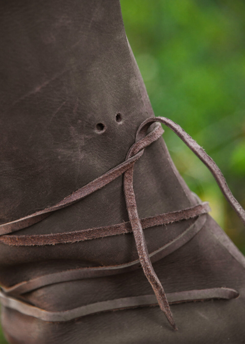 Wikinger Stiefel mit Schnürung, braun – Bild 4