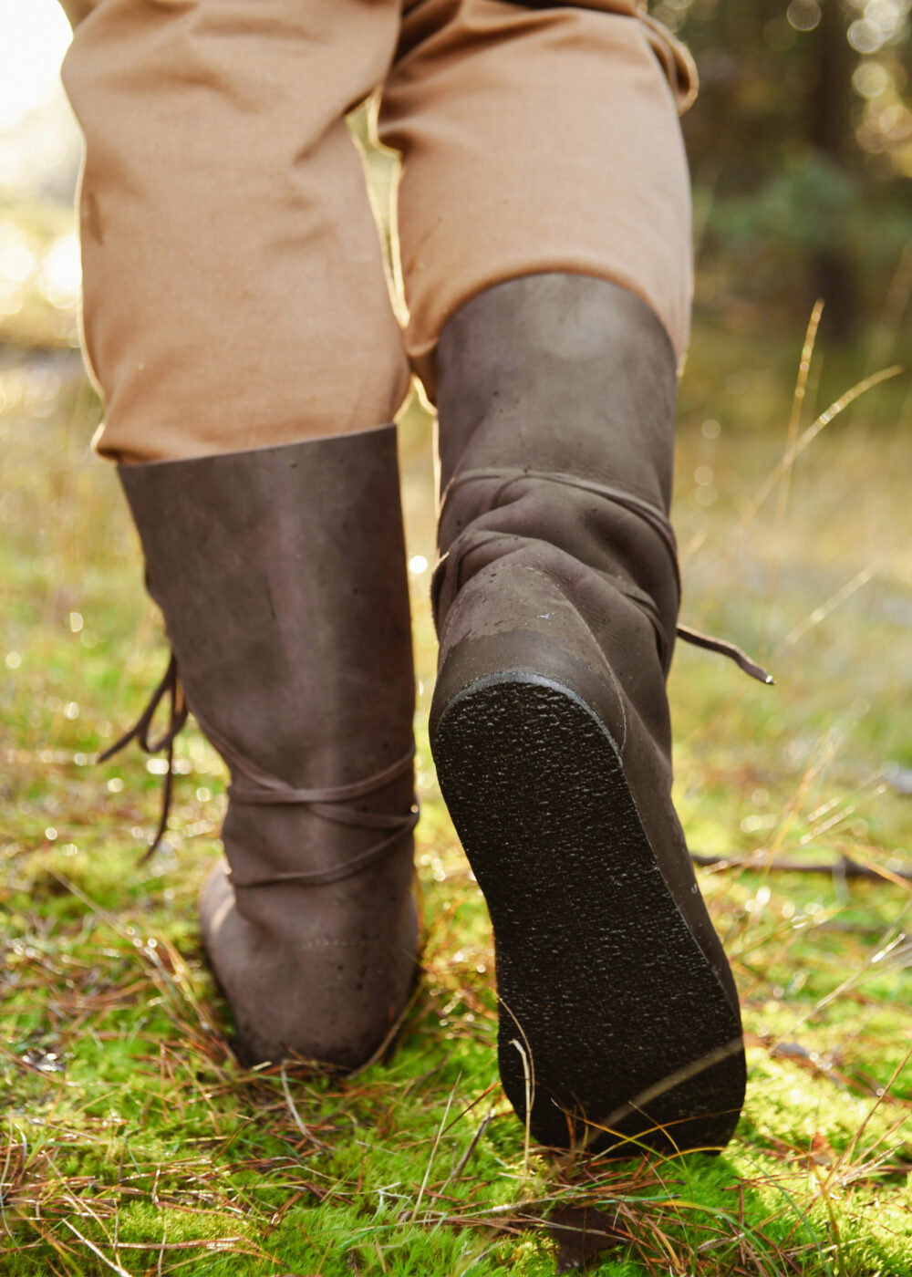 Wikinger Stiefel mit Schnürung, braun – Bild 5